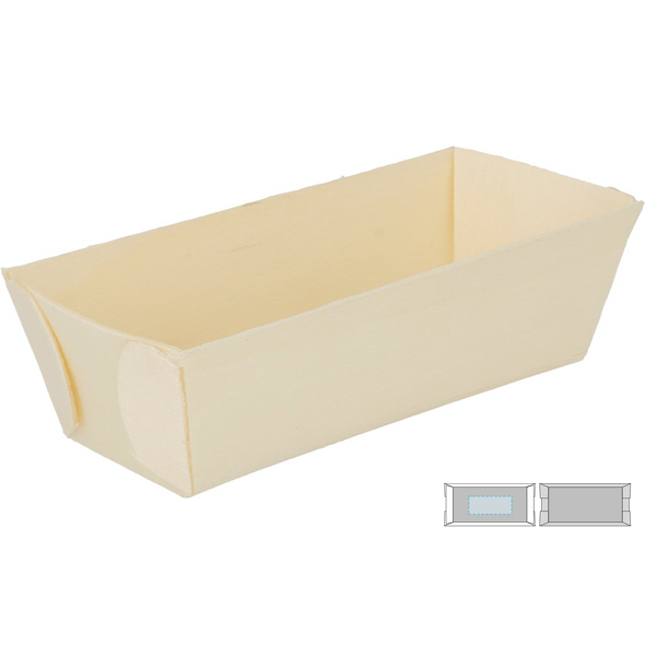 Rectangular Wooden Barquettes